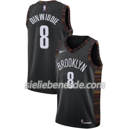 Herren NBA Brooklyn Nets Trikot Spencer Dinwiddie 8 2018-19 Nike City Edition Schwarz Swingman